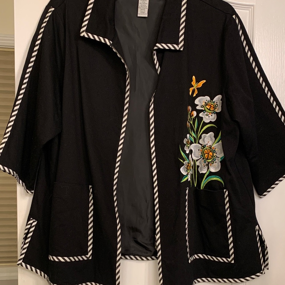Bob Mackie Black Wearable Art Jacket